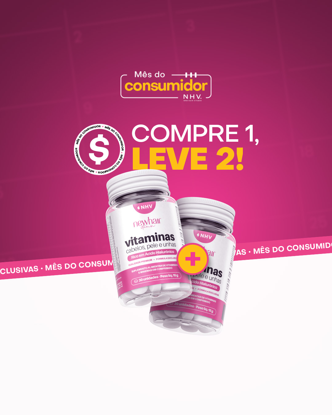 New Hair Vitamina - Mão segurando produto