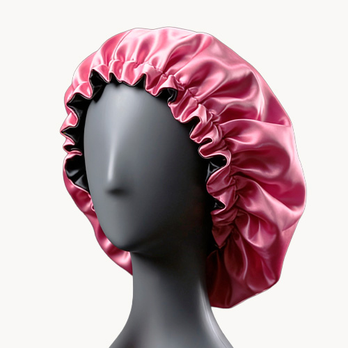 Touca de cetim rosa